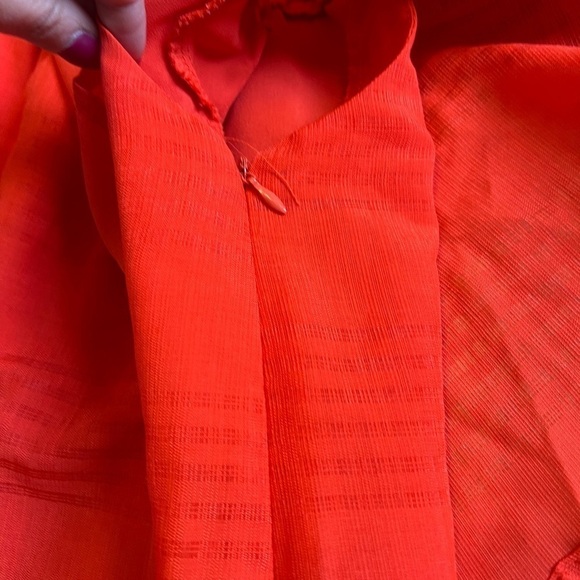 J by J.O.A. Red Off Shoulder Ruffle Blouse Women’s Size Small - Picture 9 of 12